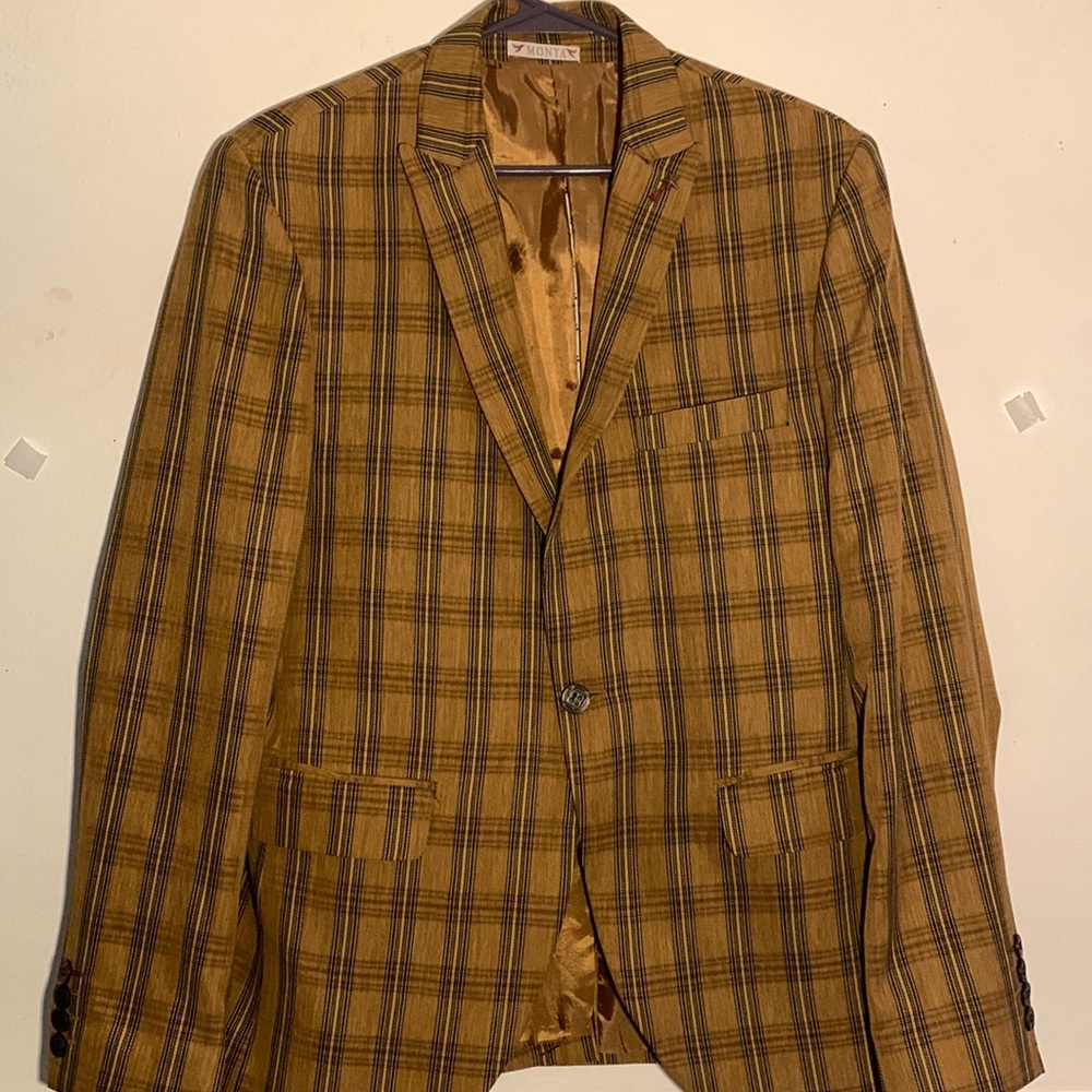 Monta Brown Printed Blazer